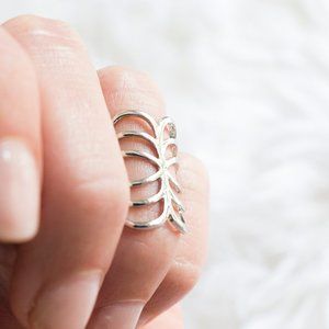 Silver or Gold Caterpillar Knuckle Ring (size 6)
